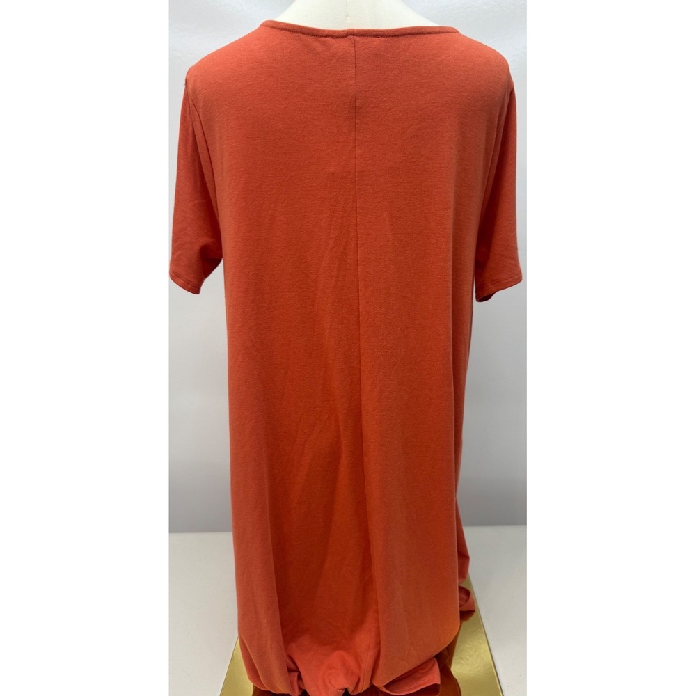 Zenana Terracotta Burnt Orange Short Sleeve T-Shirt Shift Dress Tunic XL pockets - Picture 3 of 7
